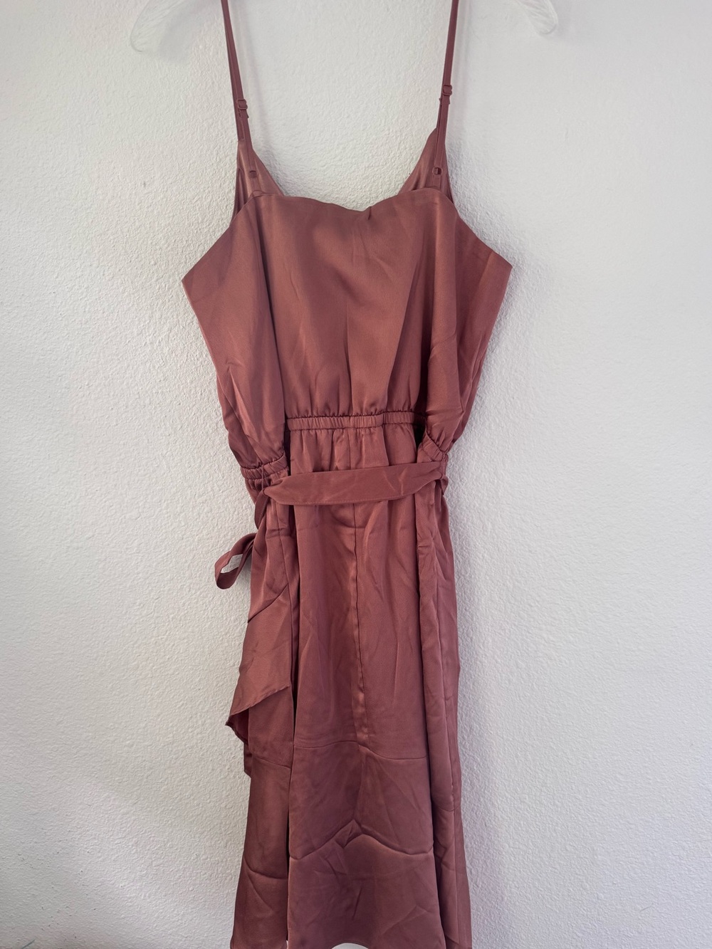 Lascana Satin Midi Dress Tie-Waist Spaghetti-Strap Slip Wrap 10 NWT - Picture 5 of 15